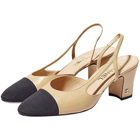 chanel black and beige shoes|chanel slingbacks outlet.